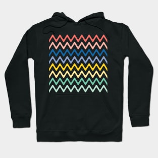 Colorful Zigzag pattern, Pink, Blue, Yellow and Green Hoodie